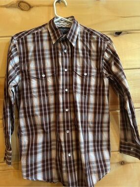 Boys size Large Panhandle Western Snap button shirt